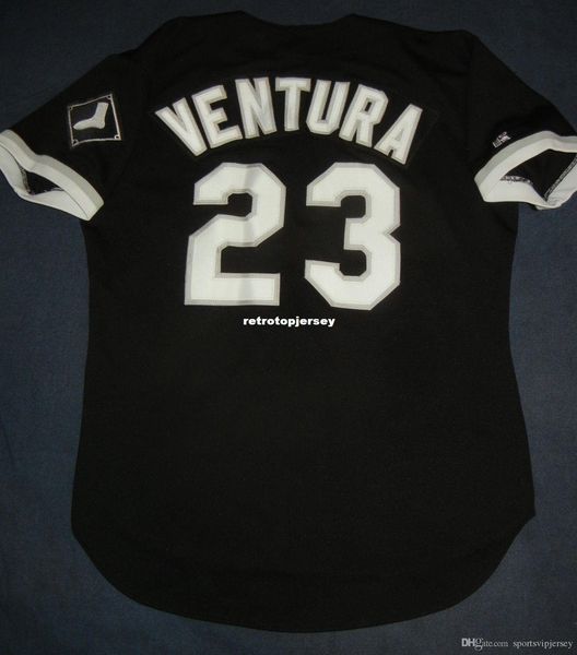 

retro #23 robin ventura russell athletic chicago black jersey 44 mens stitched baseball jerseys, Black;blue