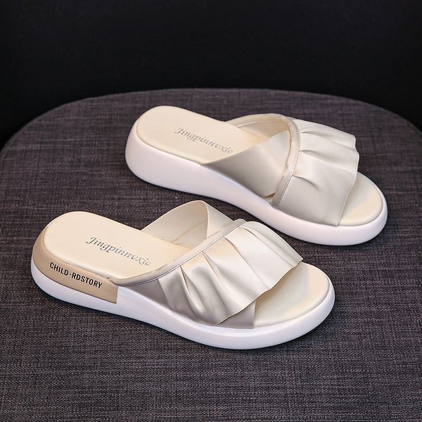 

2020 tide slippers woman non-slip soled women sandals roman peep toe flat sandalia outdoor fashion leisure leisure round toe, Black