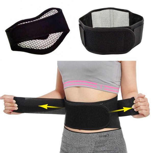 

adjustable waist self-heating magnetic therapy waist belt support back waist support brace double belt lumbar spine, Black;gray