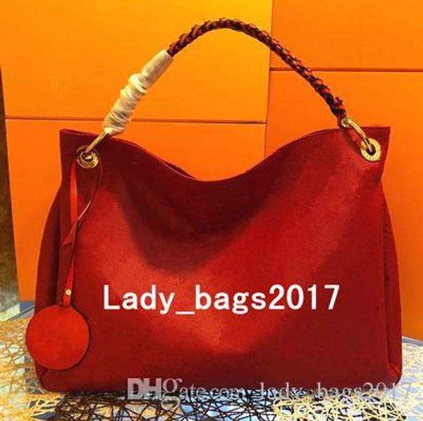 

classic artsy coloured woven handle vintage embossing flowers bag m40249 real leather shopping tote designer purse shoulder handbags