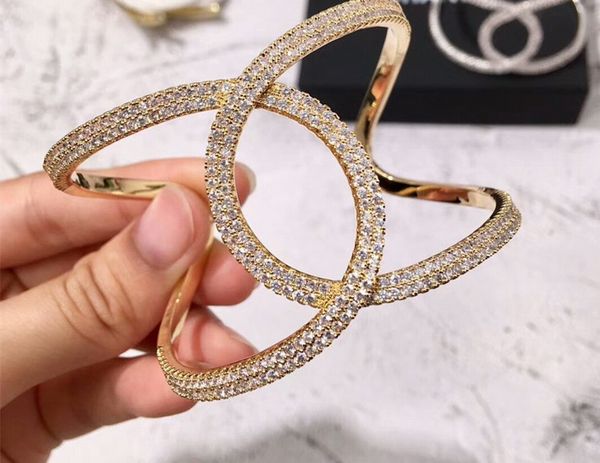 

Fashion Bracelet Designed Bangle Diamond Lady Jewelry Punk Wide Style MOQ 1PIC Drop Shipping High Quality Gift Package Box #c