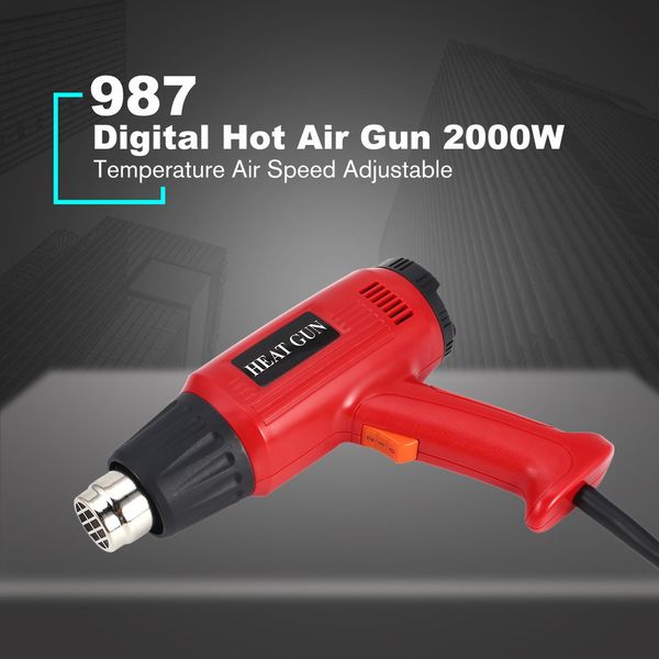 

987 2000w us plug lcd display industrial electric air gun thermoregulator heat guns shrink wrapping thermal power tool