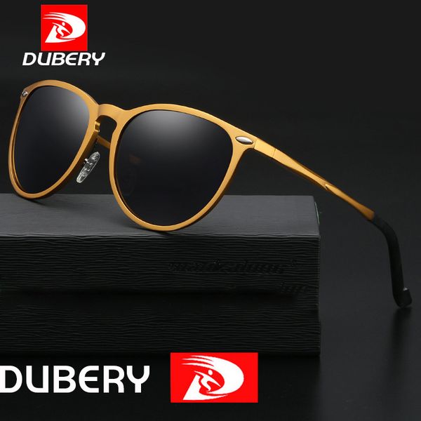 

dubery polarized sunglasses men/women aluminum magnesium round sun glasses retro driving mirror shades men uv400 gafas de sol, White;black