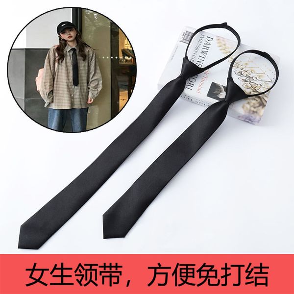 

zip black tie-call girls college wind japanese-style 5cm narrow version of the british style tide male lazy tie, Blue;purple