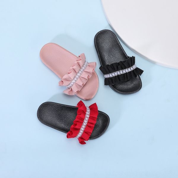 

children girls summer sandals shoes for kids baby pearl nonslip sandals shoes indoor slippers fashion beach soft slippers outdoor, Black;red