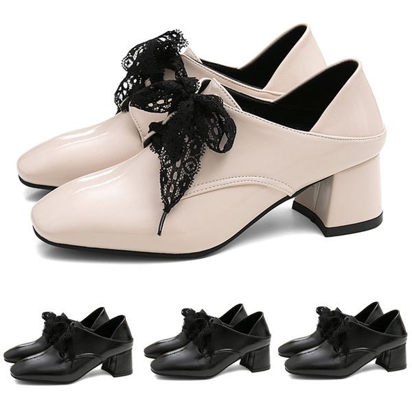 

recreational shallow single works shoes for woman fashion butterfly-knot single shoes woman pu leather drop, Black