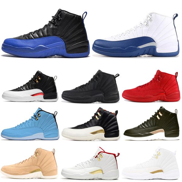 

men basketball shoes air j&d rto 12 12s fiba game royal flu game vachetta tan playoffs wings mens trainers sports sneakers 7-13