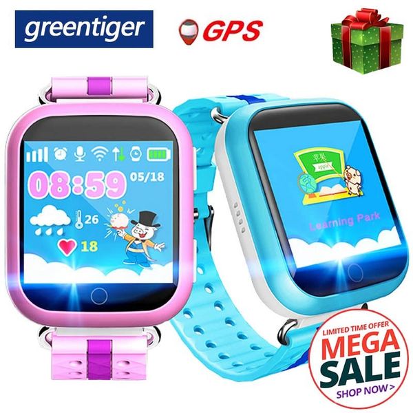 

greentiger q750 q100 gps smart watch sos call location device tracker smart baby watch 1.54inch touch screen for safe pk q50 q90, Slivery;brown