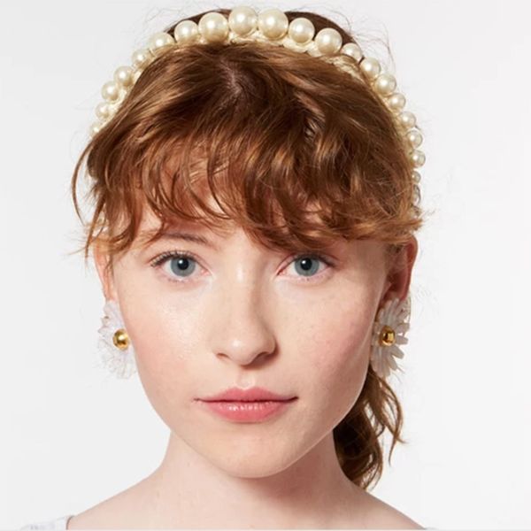 

european and american style fashion new lady temperament imitation pearl hairband ladies hair super fairy hair accessories headband, Silver