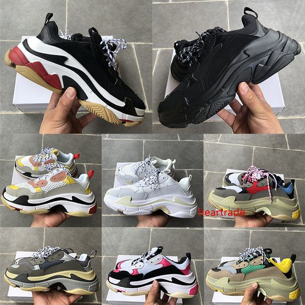 

new paris luxury triple-s white black men mens designer shoes black pink cream yellow red womens fashion casual shoes sneakers