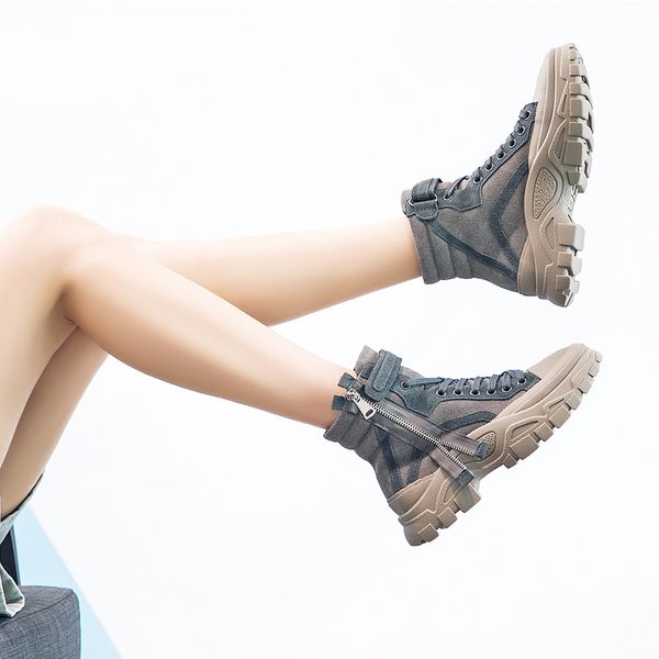 

2019 ottines pour femmes talon plate-forme bottes femmes hiver bottes style de rue chaussures femme fashion sports z11-85, Black