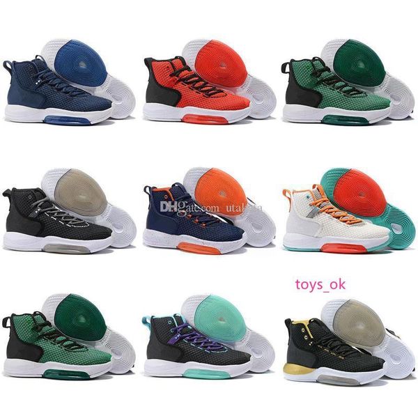 

boxwith mens zoom rise 2019 basketball shoes new black white gold red blue sports sneakers tennis size 7-12