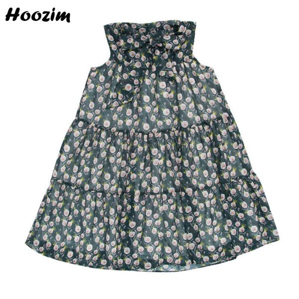 

bohemian print flower front bow sleeveless beach dress girls 4-12 years 2020 summer green holiday chiffon mid calf dresses child, Red;yellow