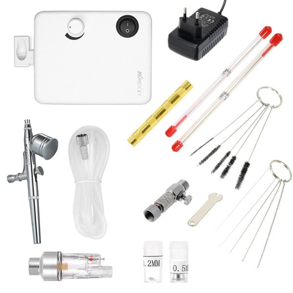 

kkmoon двойного действия аэрограф мини воздушный компрессор набор гравитационной подачи воздуха кисть kit для картины татуировки craft nail