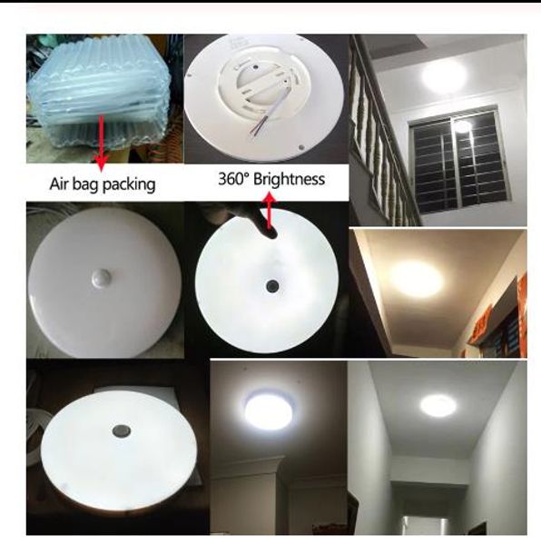 

лампа с датчиком движения лампочка pir датчик night light лампы 5w 7w 9w 12w 18w smart home светодиодный потолочный светильник лестничные пр