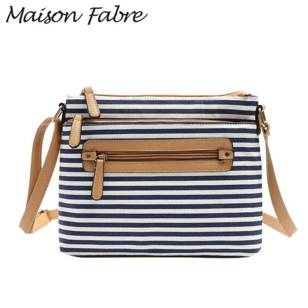 

maison fabre 2020 bag women zipper shoulder bags striped print girls canvas corssbody bags fashion ladies purse and handbags