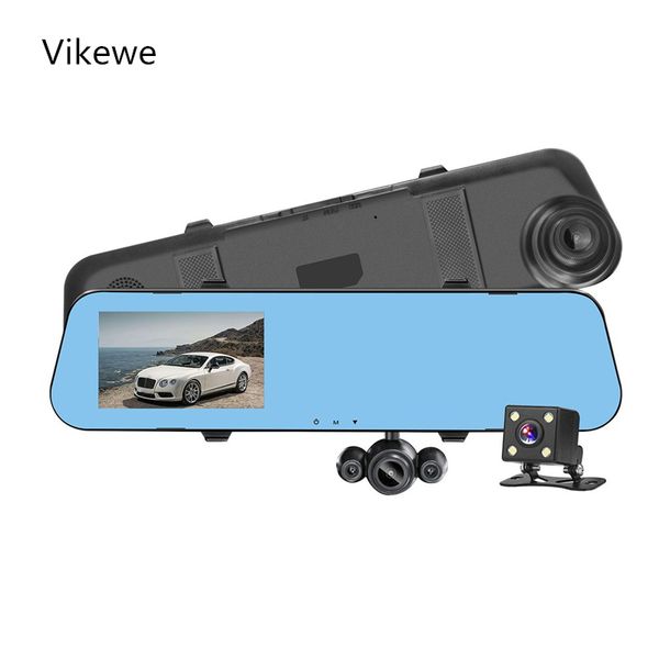 

vikewe car dvr 3 cameras lens 4.0 inch dash camera dual lens with rearview camera video recorder auto registrator dvrs dash cam