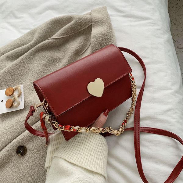 

fantasy 2020 heart matal shoulder bags for women rectangle ribbon chain handbag female messenger crossbody bag