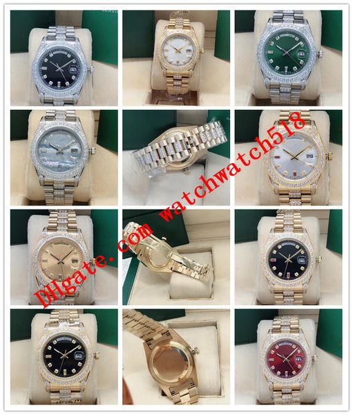

luxury watch latest version 10 style mens 41mm 18k gold diamond 128238 128348 asia 2813 movement mechanical automatic mens watches, Slivery;brown