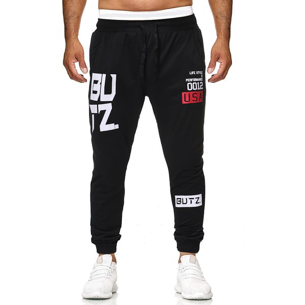 

heflashor тонкий лоскутная боковые полосы sweatpants мужчины joggers streetwear мужчины 2019 hip hop брюки для мужской брюки с карманом, Black