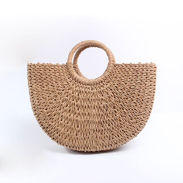 

new 2019 summer hand woven straw handbags holiday female beach bag vintage women big tote large capacity casual shopping bags