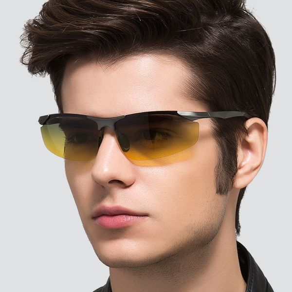 

kateluo day night vision glasses mens aluminum sunglasses hd polarized male sun glasses for men eyewear accessories uv400 8179, White;black