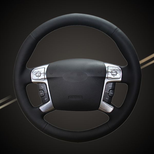 

car braid on the steering wheel cover for mondeo 4 2007-2012 s-max 2008 accessory car-styling diy auto braiding covers