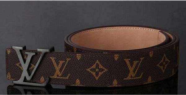 

2019 belts mens belts genuine leather business belt buckles belt black strap big gold buckle womens belt gift no box, Black;brown