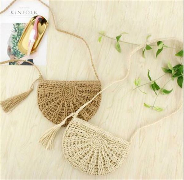 

new women bag handmade straw rattan crossbody bag lovely messenger shoulder fashion beach handbag