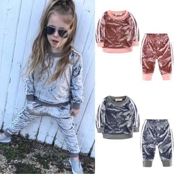

kawaii 1set children clothing spring autumn baby clothing sets kids girls boys tracksuits sport suit fleece jacket girls casual set, White