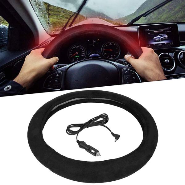 

winter wheel cover 38cm 12v winter comfortable to grip electric heating comfortable car steering wheel protective cover holder