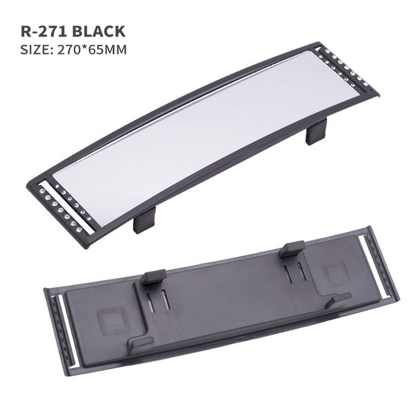 

universal car rear view mirror clip-on wide angle panoramic interior rearview mirrors large vision 270mm white curved mirror