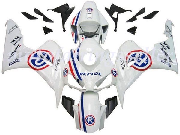

oem quality new abs full fairings kits fit for honda cbr1000rr (2006-2007) cbr1000rr 06 07 bodywork set white circle