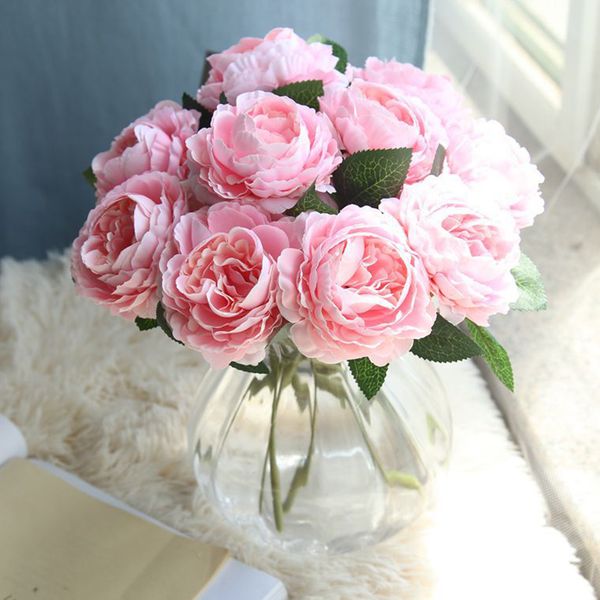 

1pcs silk rose peony artificial flowers beautiful flores bouquet for wedding party home decoration mariage fake flowers