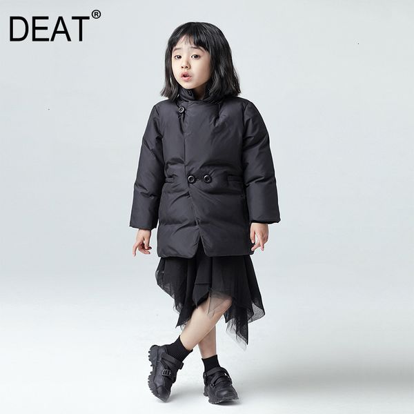 

deat] loose fit button black warm woolen coat parkas new hooded long sleeve women fashion tide autumn winter 2019 19l-a219