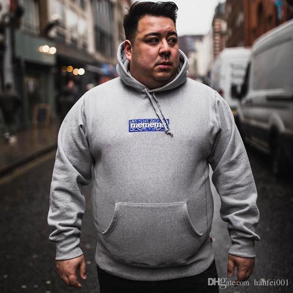 

19ss бандан box logo толстовка с капюшоном вскользь highstreet outwear cotton s-xl мужчины женщины вышивка пара толстовка hflswy357, Black
