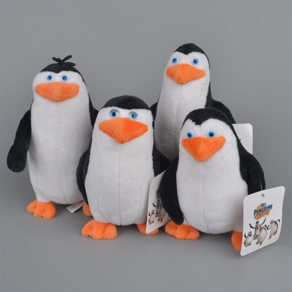

4 pcs agent penguin plush toys madagascar cartoon figure lion giraffe penguin zebra hippo dolls cute gift toys for children kids y200703