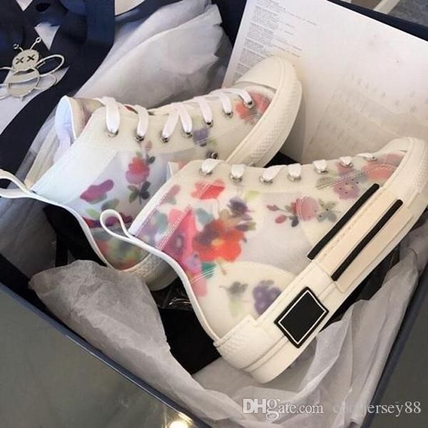 

new flowers technical canvas b23 high luxury sneakers vintage platform in oblique mens b24 womens fashion boots designer shoes, Black