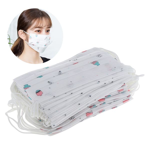 

50x disposable face mask outdoor safety protective non woven white