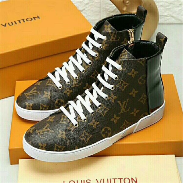 

20sw new men's high casual shoes comfortable soft bottom brand men sneakers light breathable trend flats shoe, Black