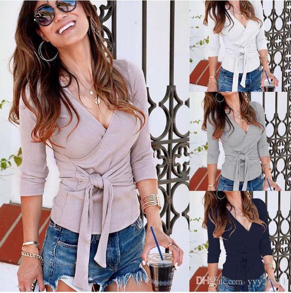 

new trend design spring and autumn winter cross straps long-sleeved solid color sweater shirts women's clothing, White;black