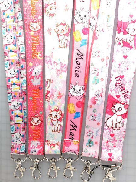 

10шт / 20шт / 50шт / 100шт новый marie cat смесь шнур шеи ремешок ремешок мобильный телефон брелок id знак брелок, Silver