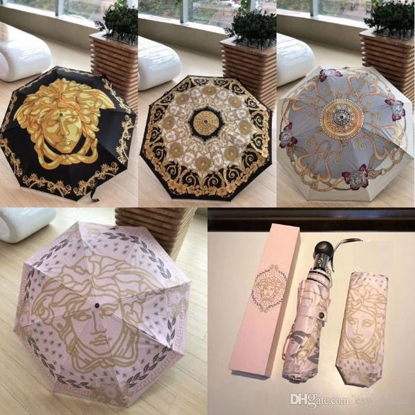 

Light women windproof outdoor ultraviolet proof rain fold umbrella female portable un hade umbrella with gift box