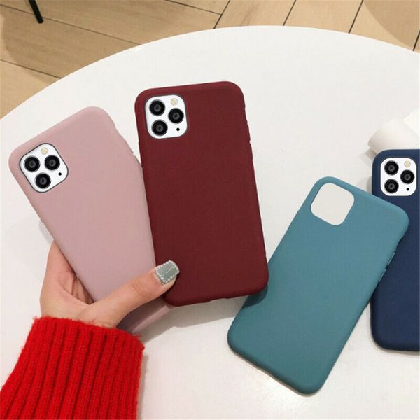 

capas case for iphone 11 8 7 plus x xs max xr 6 s candy color lovely silicon funda slim for coque 8plus 7plus 6s phone bags case