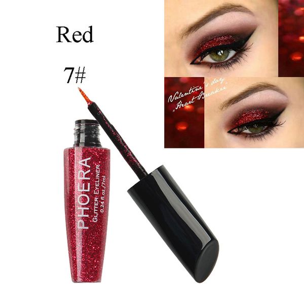 

phoera 10 color makeup metallic shiny eyes eyeshadow waterproof glitter liquid eyeliner