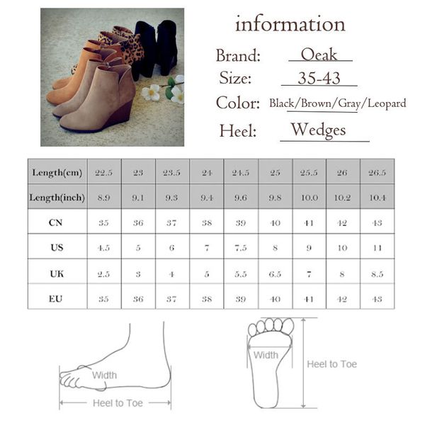 

oeak pointed toe booties winter women leopard ankle boots lace up footwear platform high heels wedges shoes woman bota feminina mx200324, Black