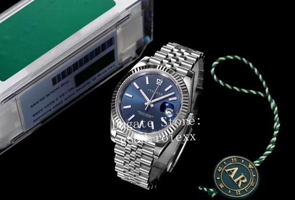 

sapphire 41mm men's ar factory v2 version watch automatic 2824 eta blue dial watches 904l steel jubilee bracelet men 126334 wristwatche, Slivery;brown