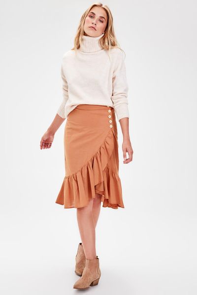 

trendyol taba button detail skirt twoaw20et0140, Black
