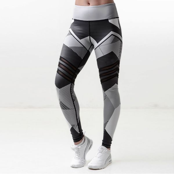 

women's yoga set yoga geometric print sports stretch running fitness gym sport leggings tight trouser pencil leggins 5.27, White;red