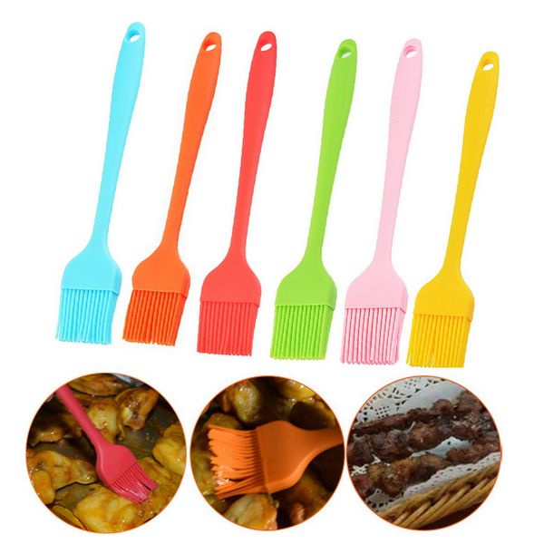 

multi color silicone pastry brush oil brushes bbq brush clean for cake bread butter baking tools kitchen safety tools 21*3cm